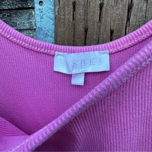 Meshki Vibrant Pink Knit midi dress